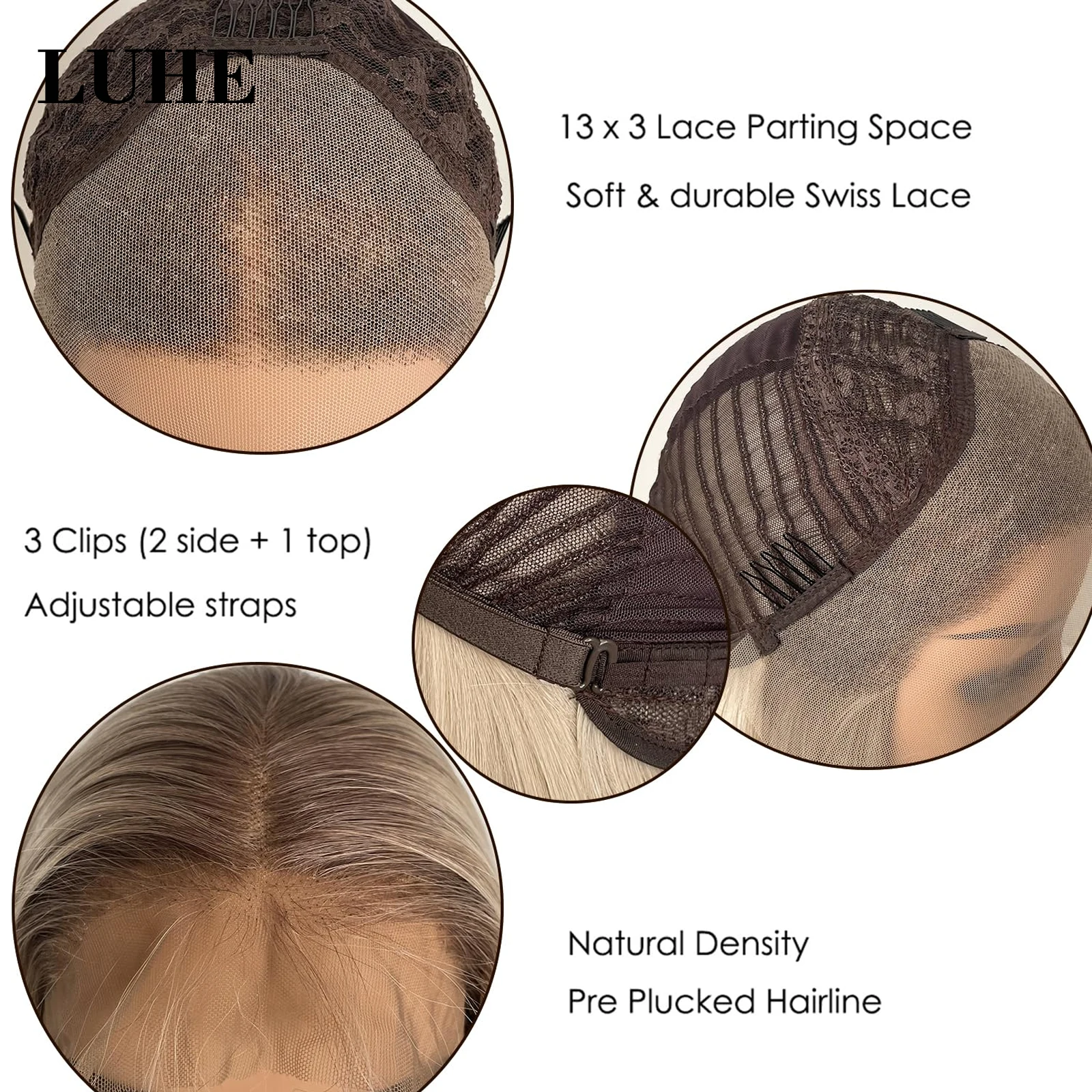 Resaltar Rubio ceniza de color 13x3 pelucas delanteras de encaje para mujeres 16 pulgadas raíces oscuras pelo sintético recto corto Bob peluca Frontal de encaje