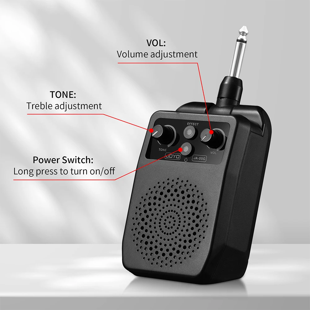 JOYO JA-05G Portable Guitar Plug Amplifier Built-in 4 Effects Plug and Play Mini Amp Speaker for Electric Guitar Practice
