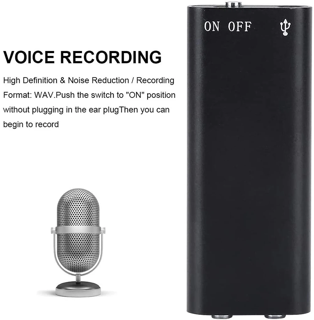 5pcs Public Multimedia Player Digital Mini Voice Recorder with Microphone Portable Recorder Voice Activated for Lecture