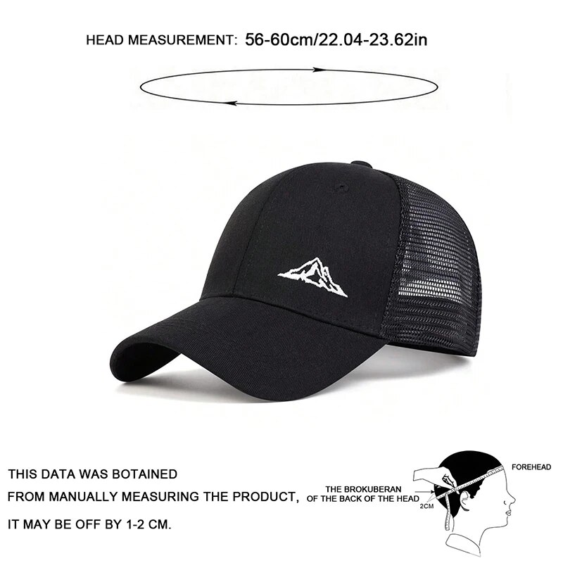 Unisex Mountain Range Stickerei Baseball Net Caps Frühling und Sommer Outdoor Einstellbare Casual Hüte Sonnenschutz Hut