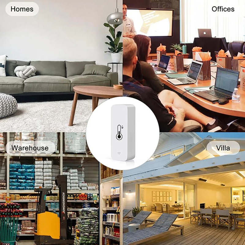 Tuya Zigbee-Sensor de temperatura y humedad WiFi, Monitor de aplicación remota para hogar inteligente var SmartLife, funciona con asistente de Google Alexa
