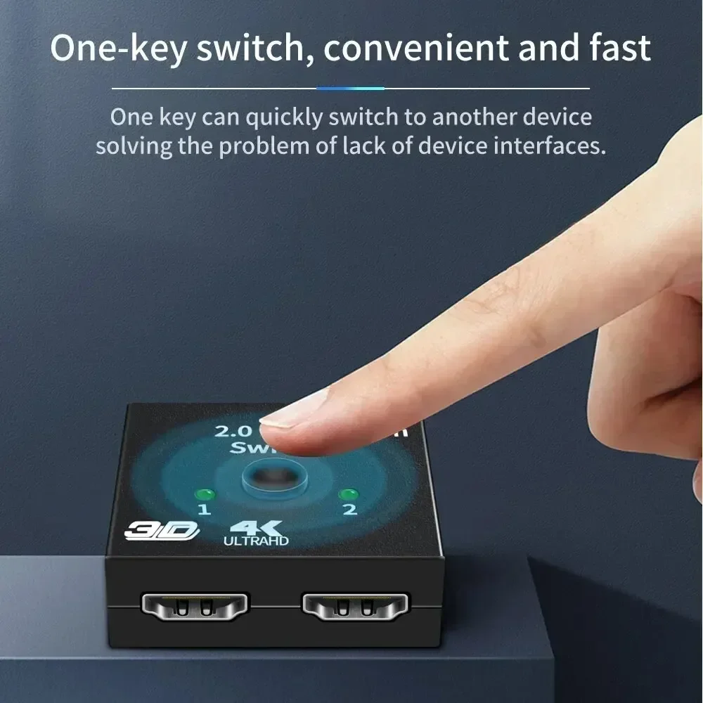 4K KVM Bi-Direction 1x2/2x1 HDMI เข้ากันได้กับสวิทช์ 2 In1 Out สําหรับกล่องทีวี PS4/3 Switcher อะแดปเตอร์ HDMI-เข้ากันได้กับ Splitter