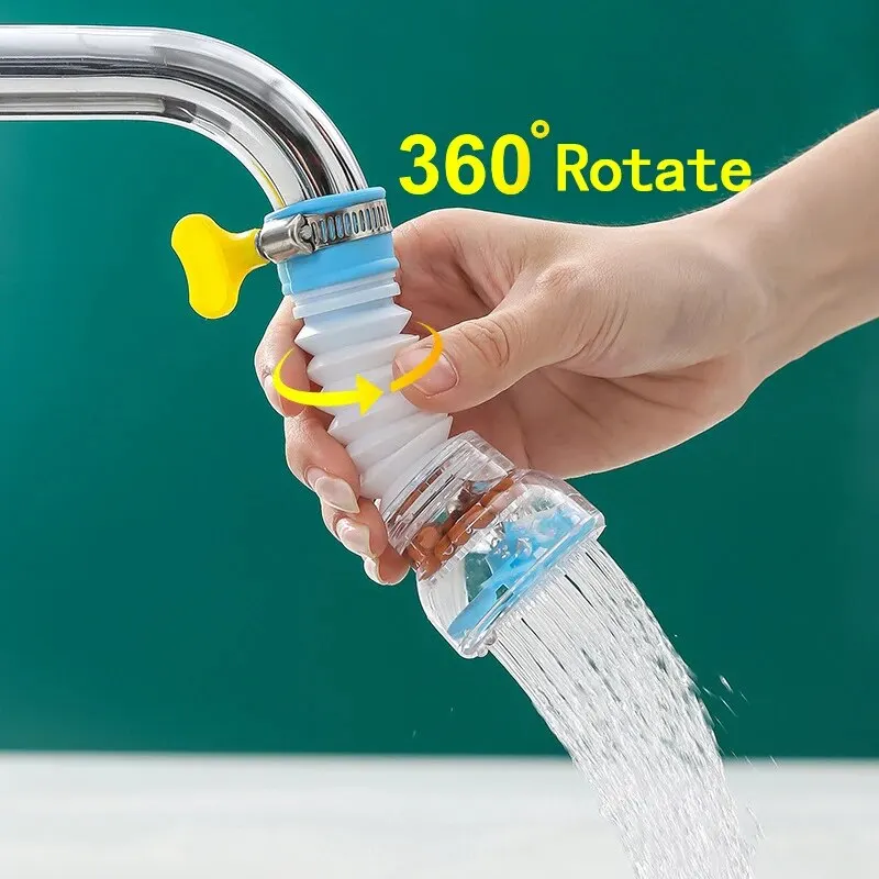 Universeller Küchenarmatur – drehbares Spritzschutz-Design mit ausziehbarem Filter, Multifunktions-Waschduschkopf
