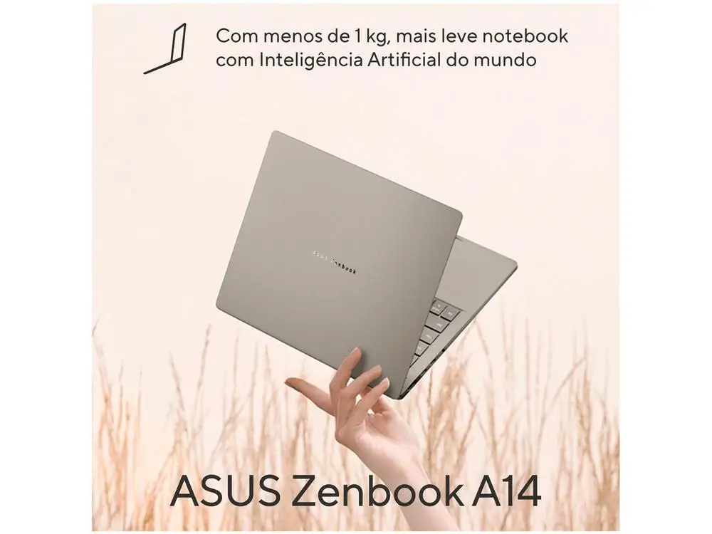 Notebook ASUS Zenbook A14 UX3407QA-QD391W Qualcomm Snapdragon 1TB SSD 32GB RAM 14" Windows 11