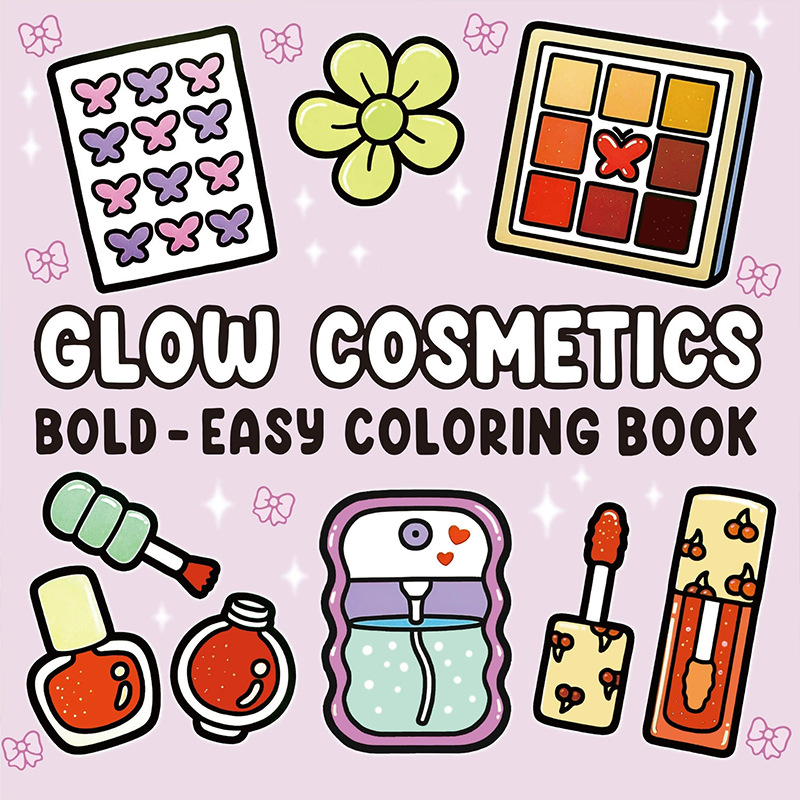 COSMETICS Malbuch mit kräftigen, einfachen Mustern für Erwachsene, niedliches Zeichenbuch, perfektes Geschenk für Party und Geburtstag