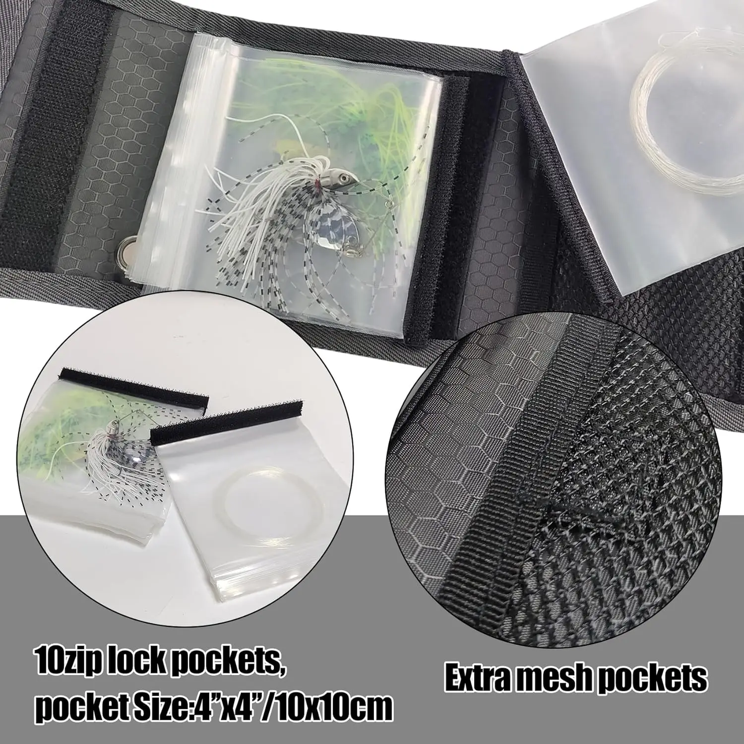 Aventik-carpeta de aparejos de pesca con 10 bolsillos, líder de pesca con mosca, línea Tippet, funda líder, almacenamiento Tippet, paquete de pesca con mosca