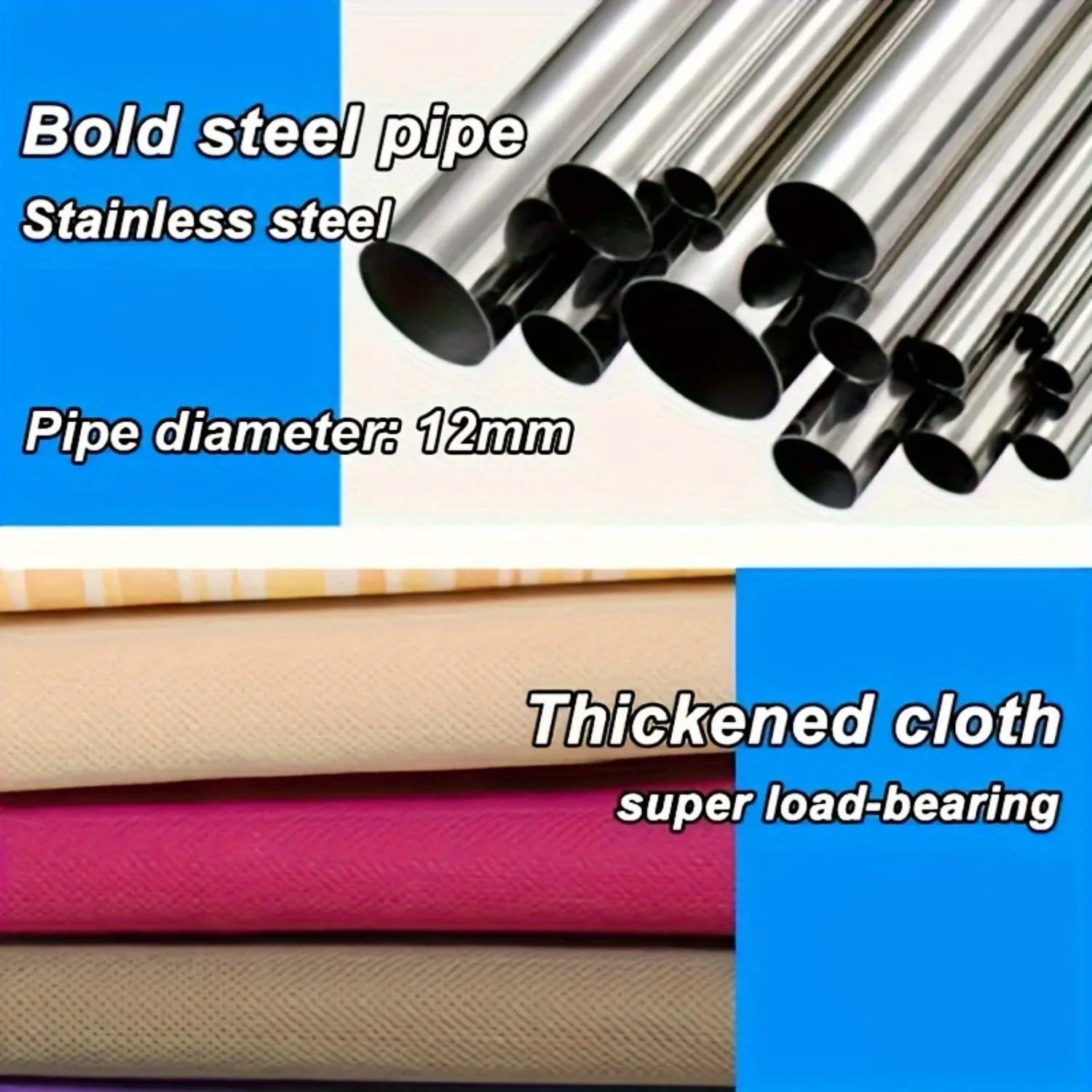 Simple Fabric Wardrobe, Metal & Plastic Bedroom Closet, Sturdy Steel Frame, Multi-Layer Storage Organizer for Dorm and Home Use