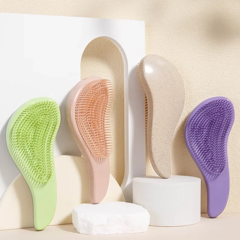 1 stücke Magie Entwirren Haarbürste Weichen Weizen Stroh Kopfhaut Massage Kamm Anti-statische Sanfte Pflege Pinsel Salon Haar Styling pinsel