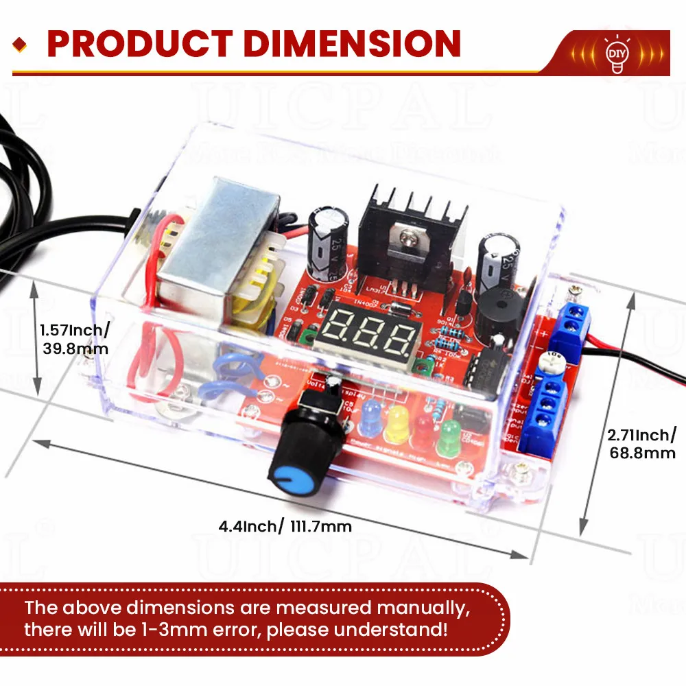 DIY Kit LM317 Einstellbare geregelte Spannung 110 V 220 V bis 1,25 V-12,5 V Step-down-Stromversorgungsmodul PCB Board Elektronische Kits