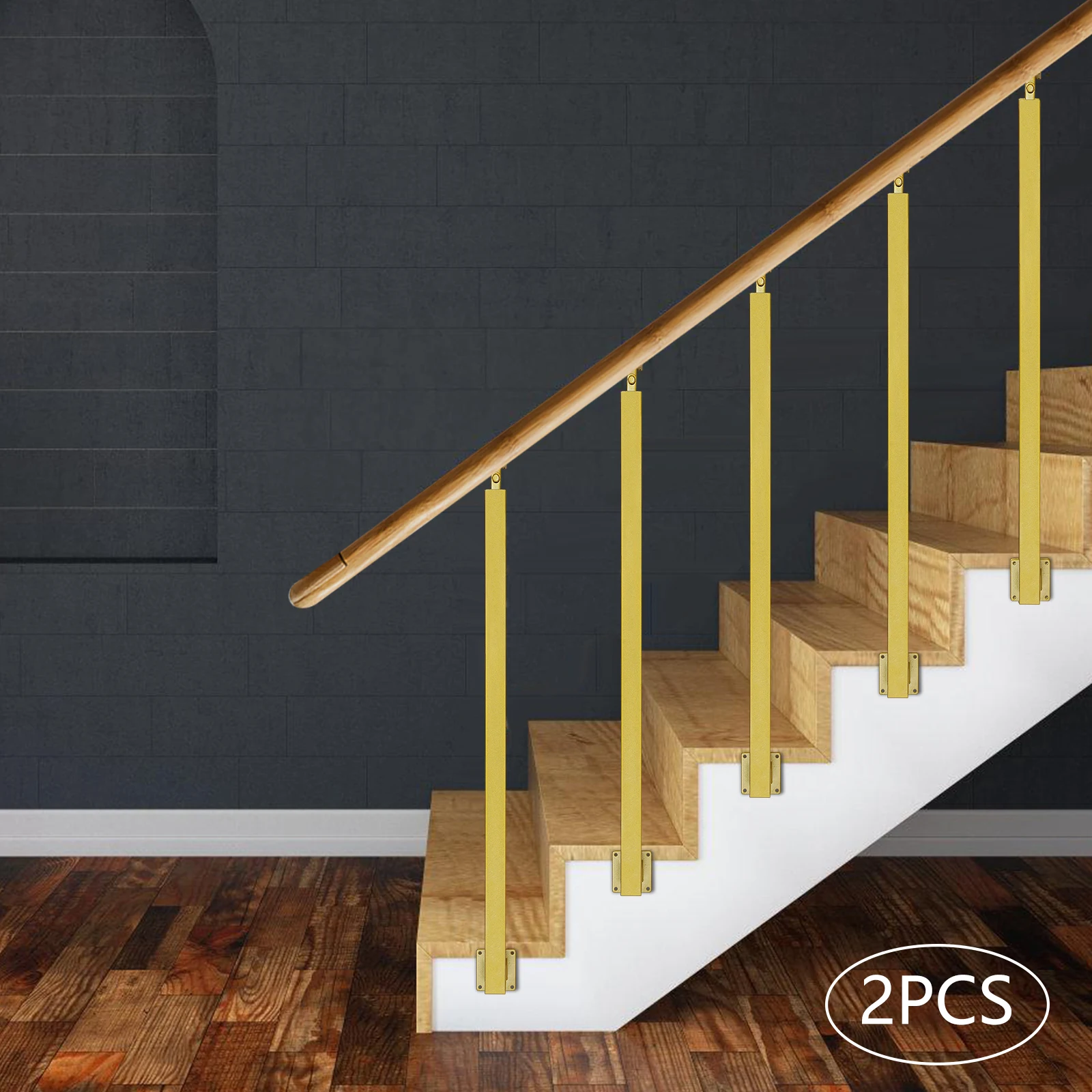 Balustres de metal para escaleras, 2 uds., husillos decorativos de acero para barandilla, postes ajustables para barandilla de escaleras para terraza, balcón, escalera
