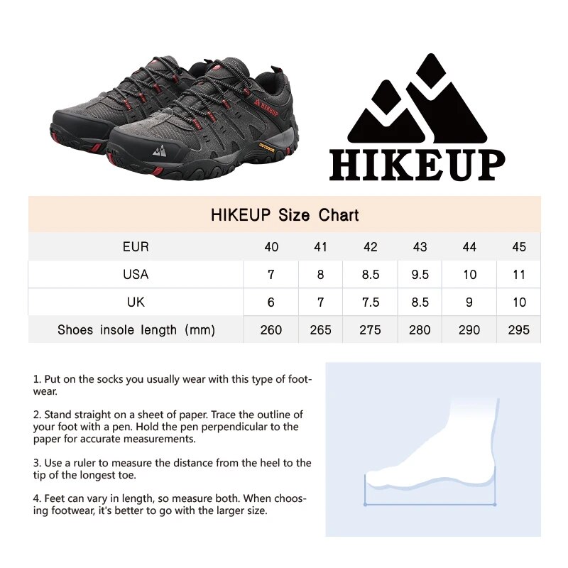 Hikeup รองเท้าปีนเขาผู้ชาย, รองเท้าหนังนิ่มรองเท้ากลางแจ้งทนต่อการสึกหรอรองเท้าเดินป่าล่าสัตว์