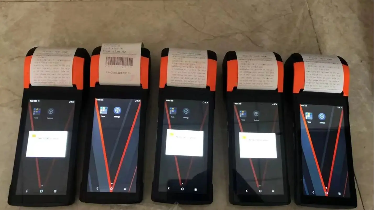 Б/у V2 Android POS Machine 1+8G RAM All In One Mobile Pos Супермаркет sun mi Платежный терминал 4G с принтером открытая версия