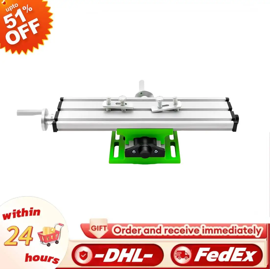ALLSOME BG-6300 Compound-Tisch, funktionierender Kreuzschiebetisch, Arbeitstisch zum Fräsen, Bohren, Bank, multifunktional, verstellbar, X-Y