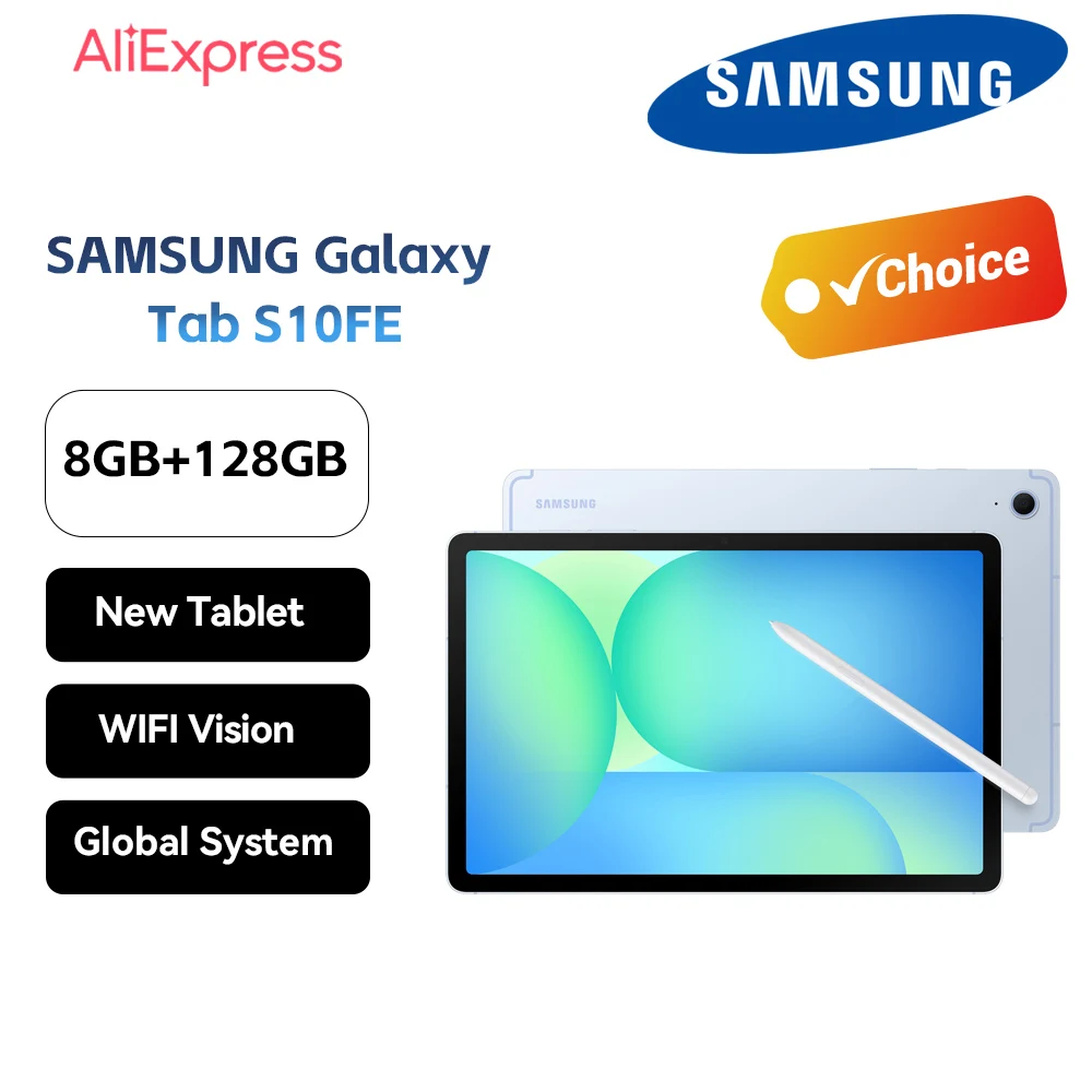 【Brand+】 SAMSUNG Galaxy Tab S10 FE Tablet With S Pen WIFI Vision 10.9'' Display Exynos 1580 8000mAh Battery Support Google Play