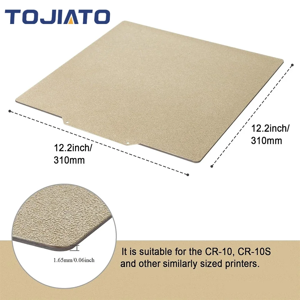 Magnetic PEI Powder Sheet 120/150/180/220/25/310/400mm Double Sided Spring Steel Sheet Textured For Ender 3 CR10 P1P  Build Plat