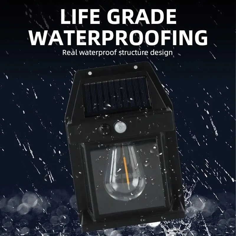 Outdoor Solar Wand leuchte wasserdichte Wolfram Filament Lampe Induktion lampe Haushalt Garten Wand leuchte Villa Beleuchtung Nachtlicht