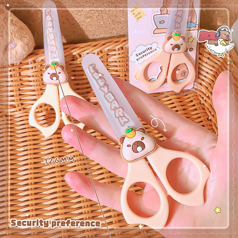 pretty school useful back to school acsesories stationery cute capybara scissors Mini scissors School scissors for diy