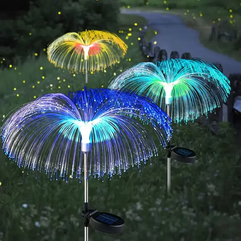 Solar LED Garden Lights Jellyfish Decoration Solar Power Waterproof Outdoor Pathway Solar Lamp Fairy Patio Villa Yard Decor