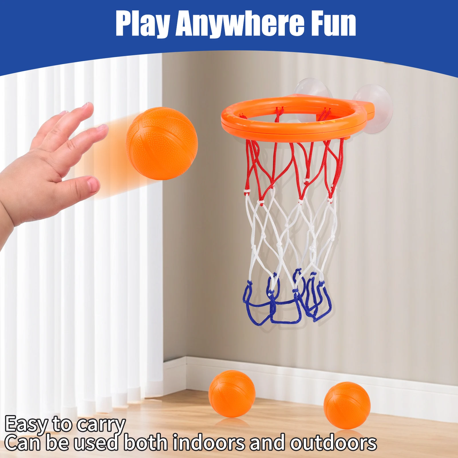 Giocattoli da bagno: mini canestro da basket per vasca da bagno, canestro da basket con ventosa e set di palline, Halloween/Natale