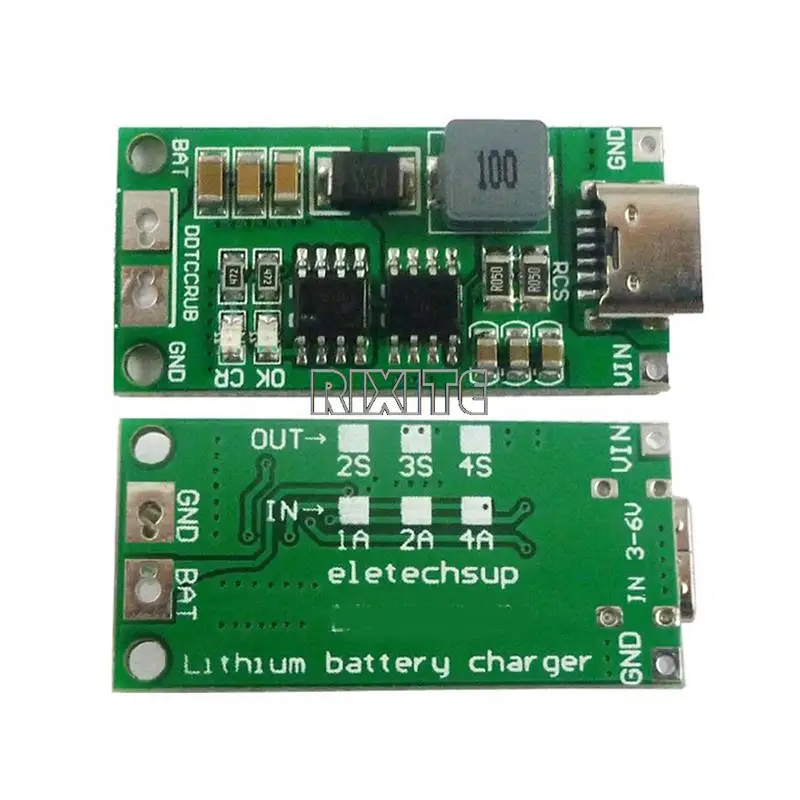 Тип C BMS 2S 3S 4S 1A 2A 4A 18650 Плата зарядного устройства для литиевых батарей USB C повышающий модуль для Li-Po Polymer Power Bank