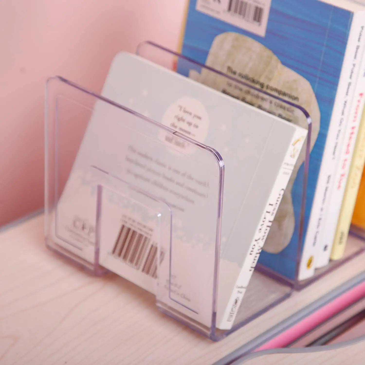 2 pezzi in acrilico trasparente per scrivania, selezionatore di file, borsa/organizzatore di borse, divisore per frizione, cartella in rete, forniture per ufficio, supporto per libreria