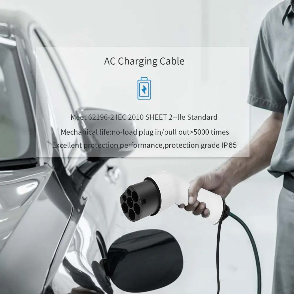 Teschev 16A/32A 11kW Type 2 to Type 2 EV Charging Cable IEC 62196-2 Charger For Electric Vehicles PHEV Car In Public Station