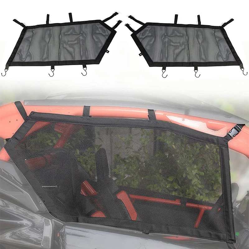 Rede de janela direita e esquerda utv para can-am maverick x3 2017-2021, proteção de sombra de janela, gaiola de rolo, rede de malha, prevenção de arranhões de porta