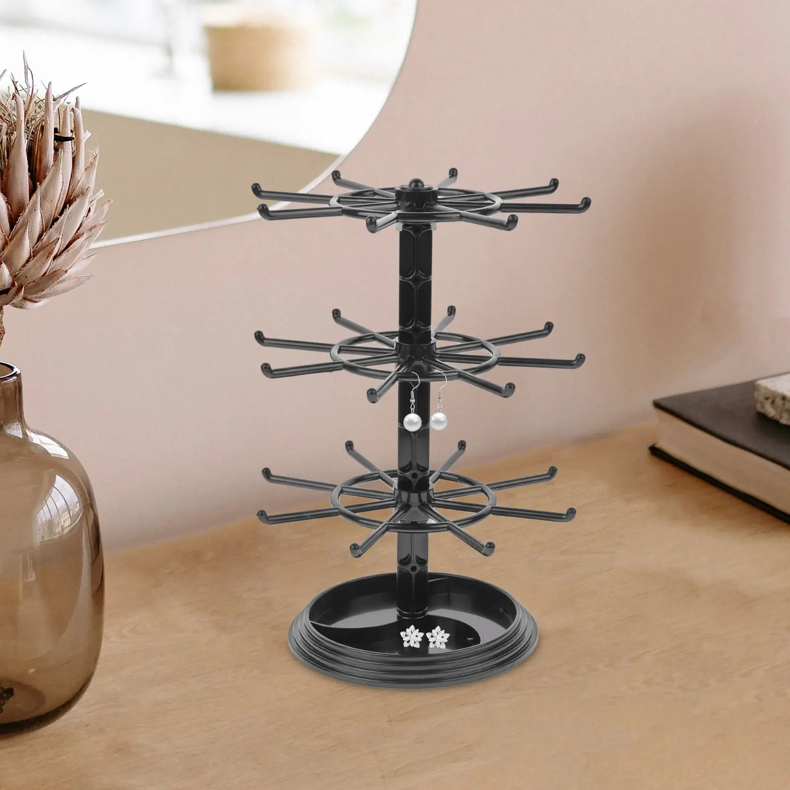 Earring Display Stand Rotating 3-Layer Jewelry Display Rack Earring Bracelet Rack Jewelry Storage Rack Display Stand