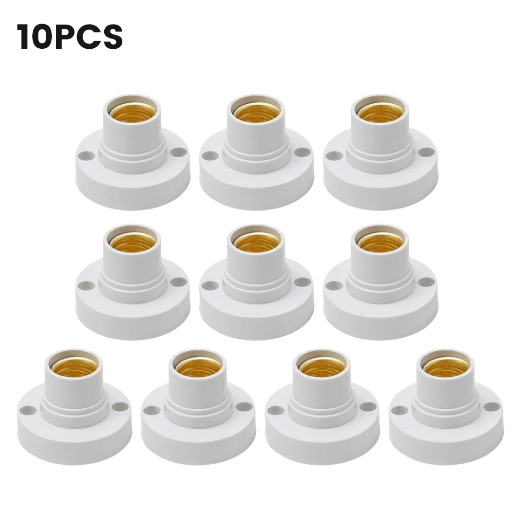 10Pcs E14 Light Bulb Holder Base Fitting Screw Cap LED Light socket bulb e14 Lamp Fixing Adapter Converter 100-230V Lamp Base