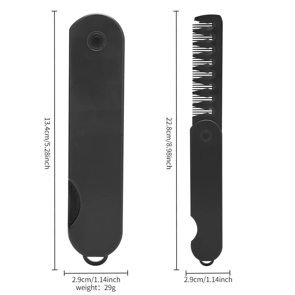 ตัดผมผม Clipper หวีพับ Multifuncional พลาสติกฟันกว้างน้ํามันหัวหวี Beard Combing Two In One เครื่องมือจัดแต่งทรงผม