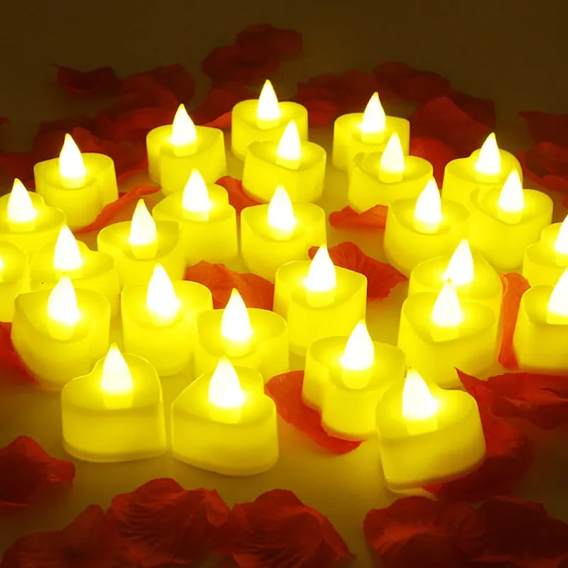 Velas LED sin llama con batería, luces de té multicolores para decoración del hogar, boda, fiesta de cumpleaños, iluminación, 12/1 Uds.