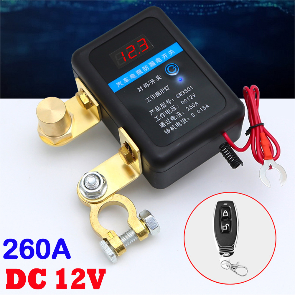 Interruptor de desconexão remota da bateria do automóvel dc 12v 260a interruptor de desligamento automático corte de energia matar para caminhão automóvel rv