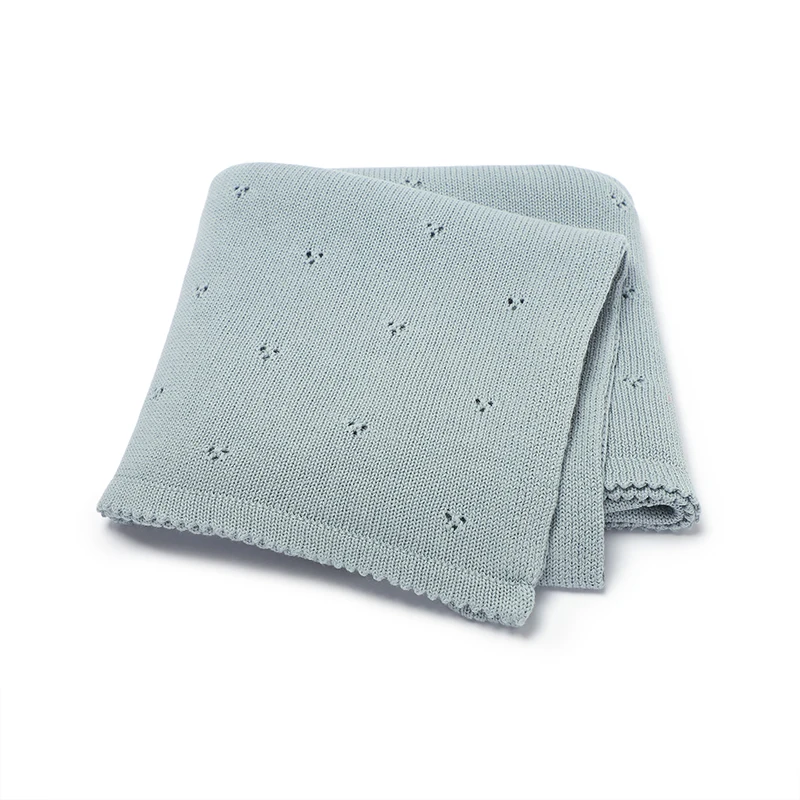 Infant Baby Blankets 90*70CM Cotton Knit Stroller Swaddle Super Soft Cover Sleepsack Breathable Newborn Girl Boy Bed Solid Quilt
