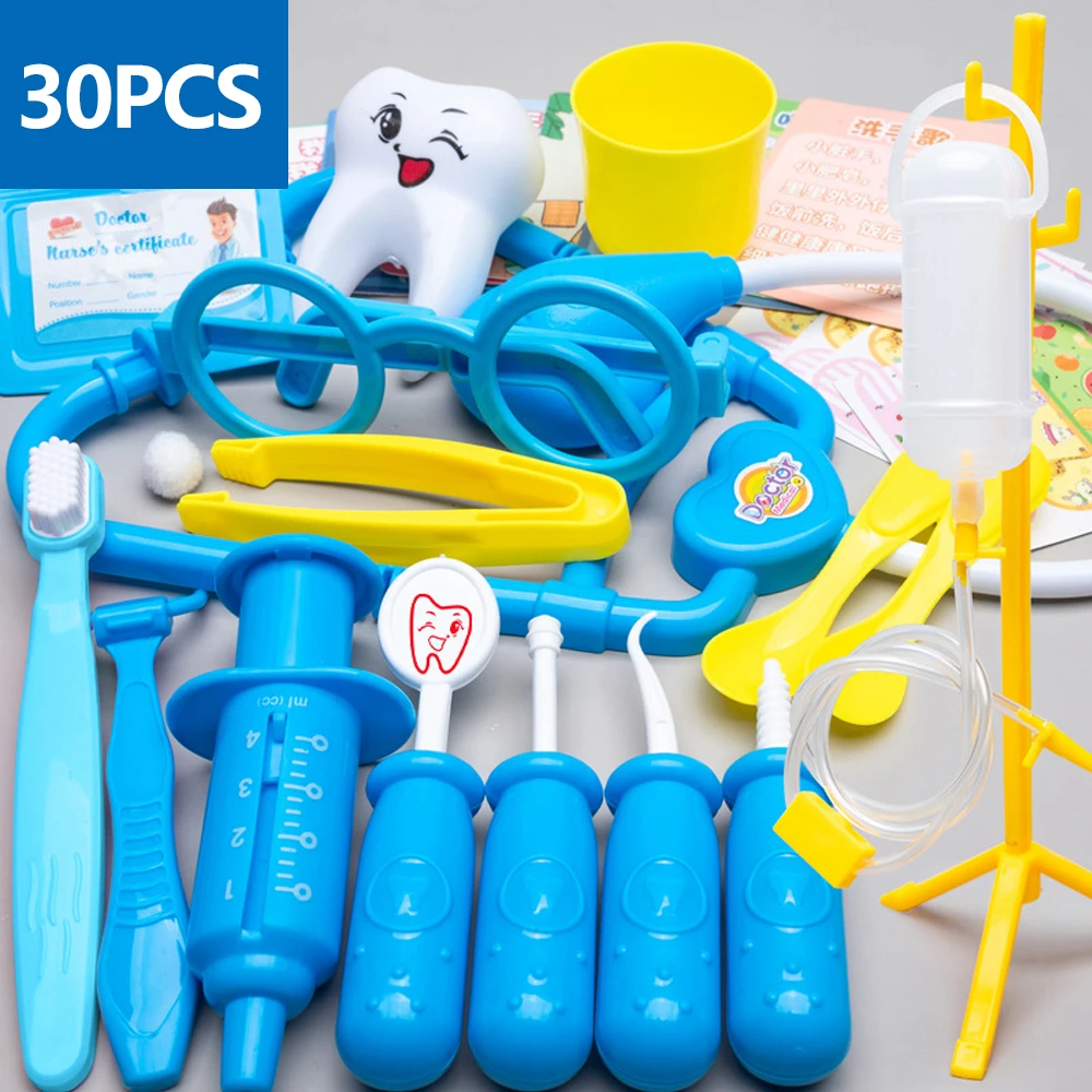 Set da gioco da dottore 30 pezzi Kit da dottore simulato per bambini Giocattoli con stetoscopio Gioco di finzione educativo Giocattolo medico Ragazzo Ragazza Regalo per bambini