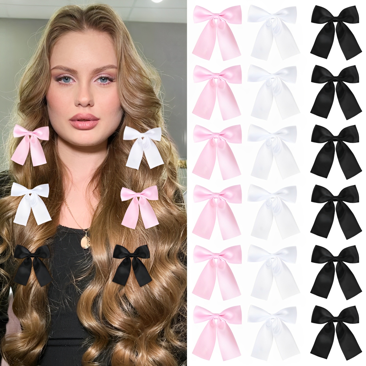 2 pçs animar up bowknot grampos de cabelo para menina cor sólida fita arcos grampos de cabelo crianças boutique acessórios para o cabelo atacado