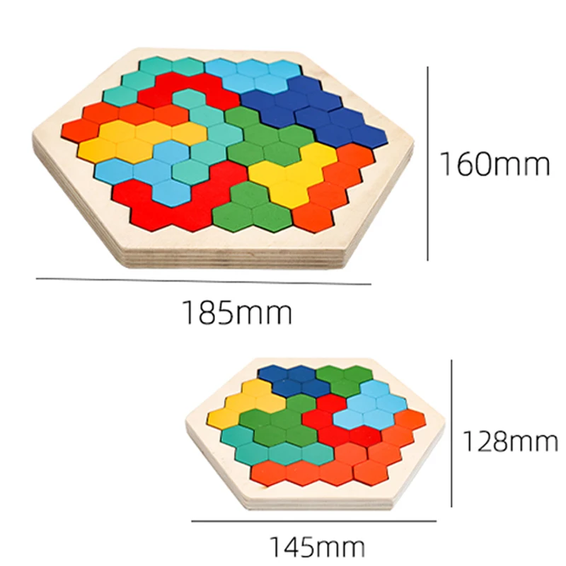 สีสัน3D ปริศนาไม้ของเล่นคุณภาพสูง Tangram คณิตศาสตร์เกมจิ๊กซอว์เด็กก่อนวัยเรียนจินตนาการของเล่นเพื่อการศึกษาเด็ก