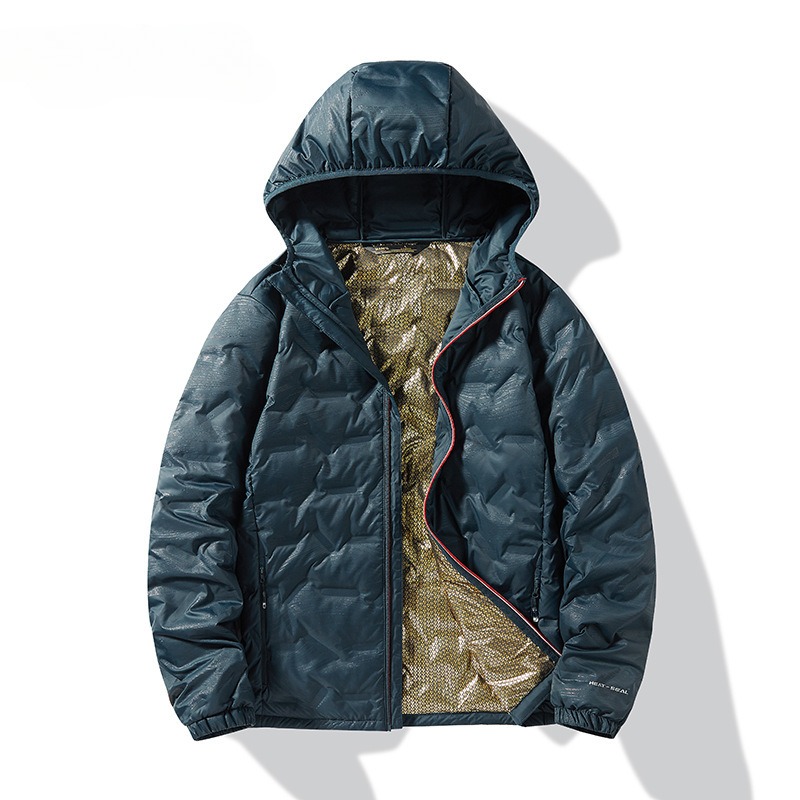 Chaqueta de plumón de escalada ligera para hombres y mujeres, Abrigo con capucha de grafeno cálido de Color sólido, chaquetas de Camping para senderismo al aire libre, Otoño e Invierno