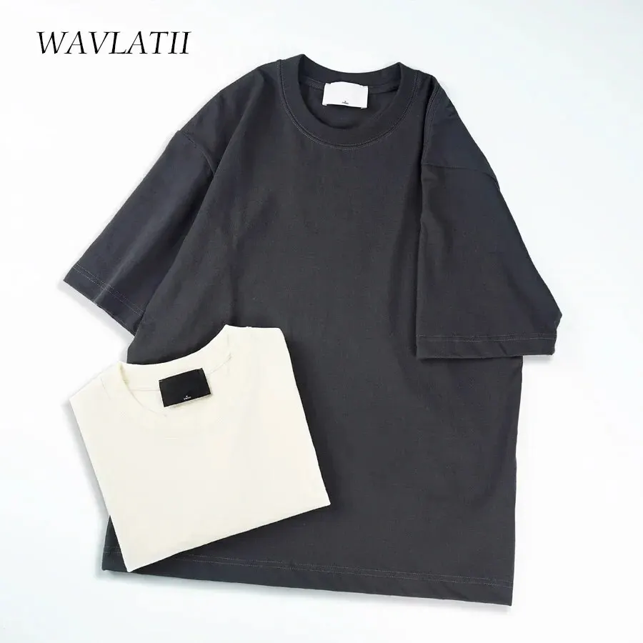男性と女性のための半袖ラウンドネックTシャツ,無地,カジュアルでベーシック,ルーズ,オーバーサイズ,5半分の袖,綿100%,夏
