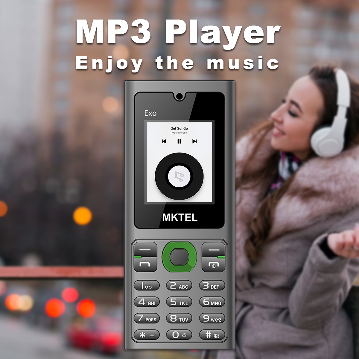 MKTEL EXO Feature Phone Senior Mobile Phone Dual SIM Dual Standby 1.77 "Display GSM MP3 MP4 Radio FM forte torcia altoparlante