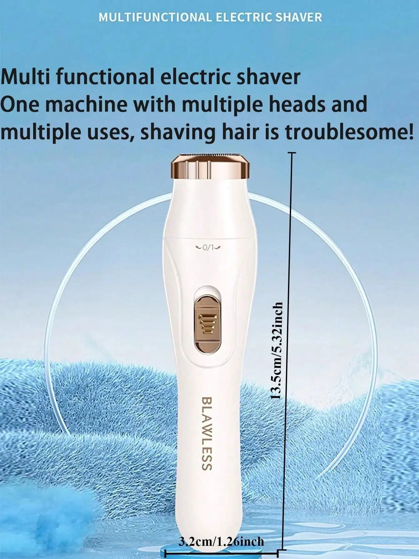 Rasoio ricaricabile per donna Rasoio per donna Rasoio per rimozione peli del viso senza fili Trimmer per bikini Rasoio elettrico per gambe