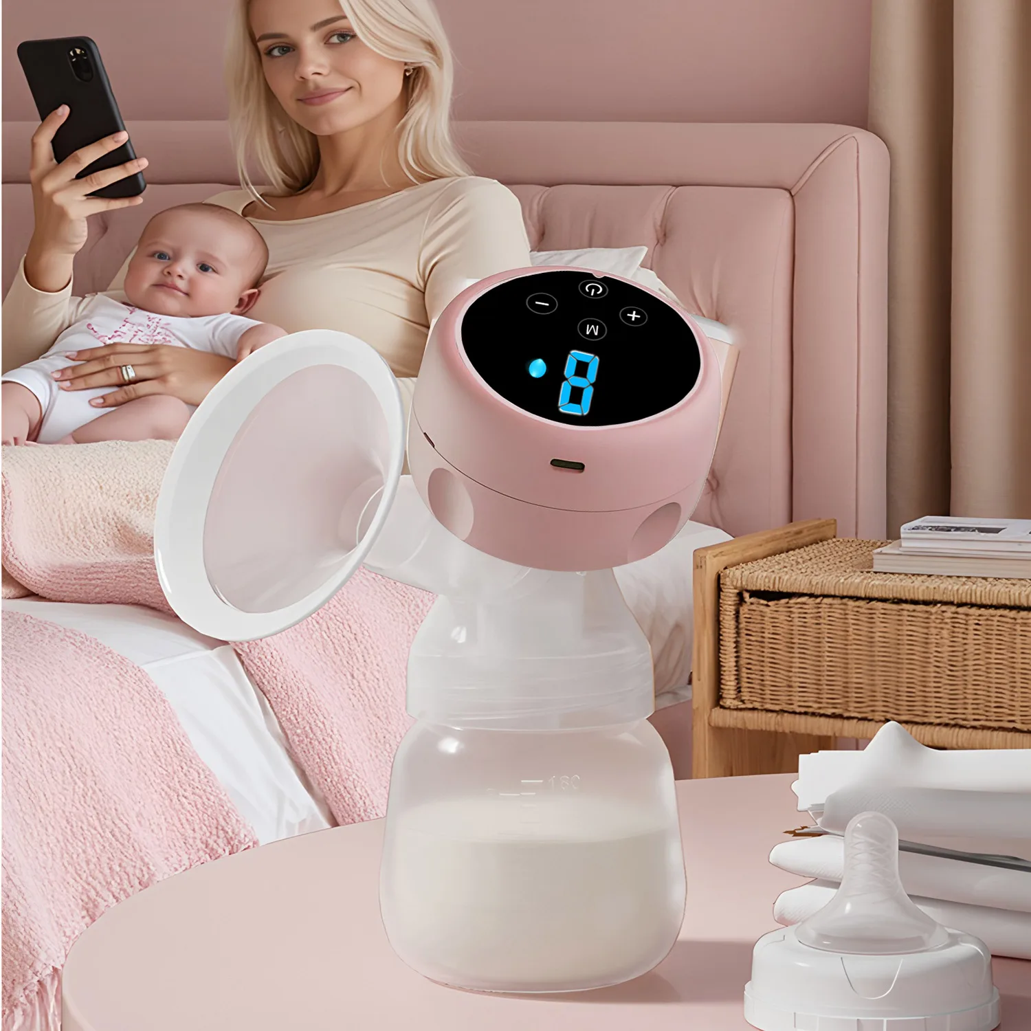 Draagbare elektrische borstkolf USB oplaadbaar Stille draagbare melkafzuiger Automatische melker Comfort Borstvoeding