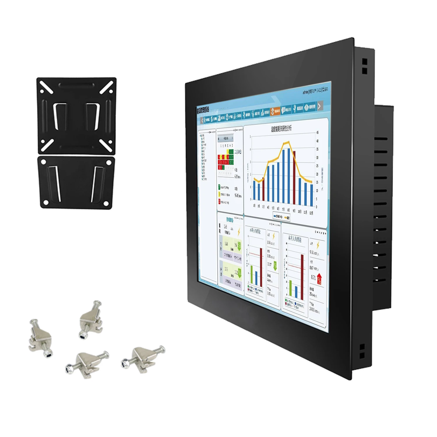 14 15,6 17,3 pulgadas ordenador industrial táctil todo en uno pc con panel de pantalla táctil resistiva pc wifi incorporado win10 pro 1366x768