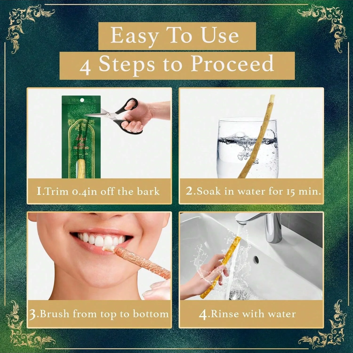 크리 에이 티브 자연 지점 Miswak 칫솔 스틱 치아를위한 휴대용 전통적인 천연 칫솔 구강 건강 신선한 호흡 선물
