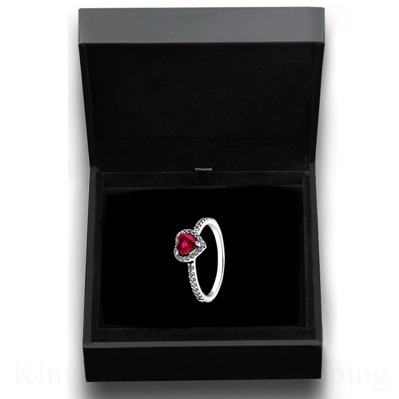 Neue farbige Kristall Sterling Silber Ring exquisite Frauen glänzende Herz Serie einfache Ring Valentinstag Geschenk für Liebhaber