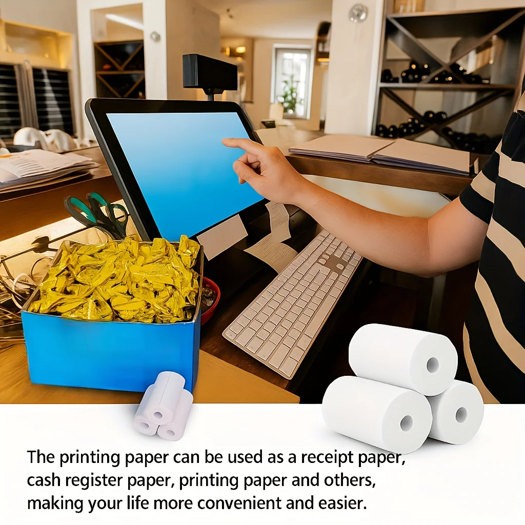 POS Thermal Receipt Paper 57X40Mm 80Gsm, 25 Rolls | High-Quality Printing Paper Suitable for Various POS Printers | Efficient