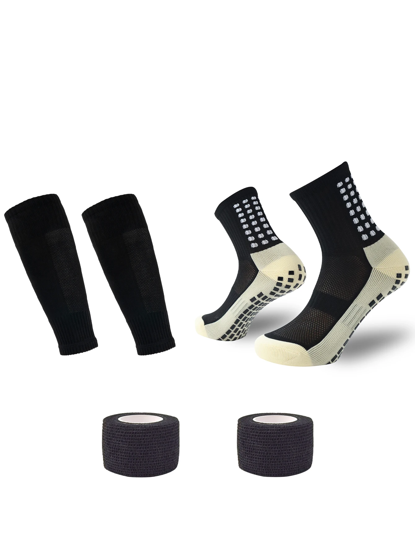 1 แพ็คสุ่มผู้ชายถุงเท้าฟุตบอลและฟุตบอลขา, non-SLIP Leg Shin Guards สําหรับบาสเกตบอล,ฟุตบอล,กีฬา