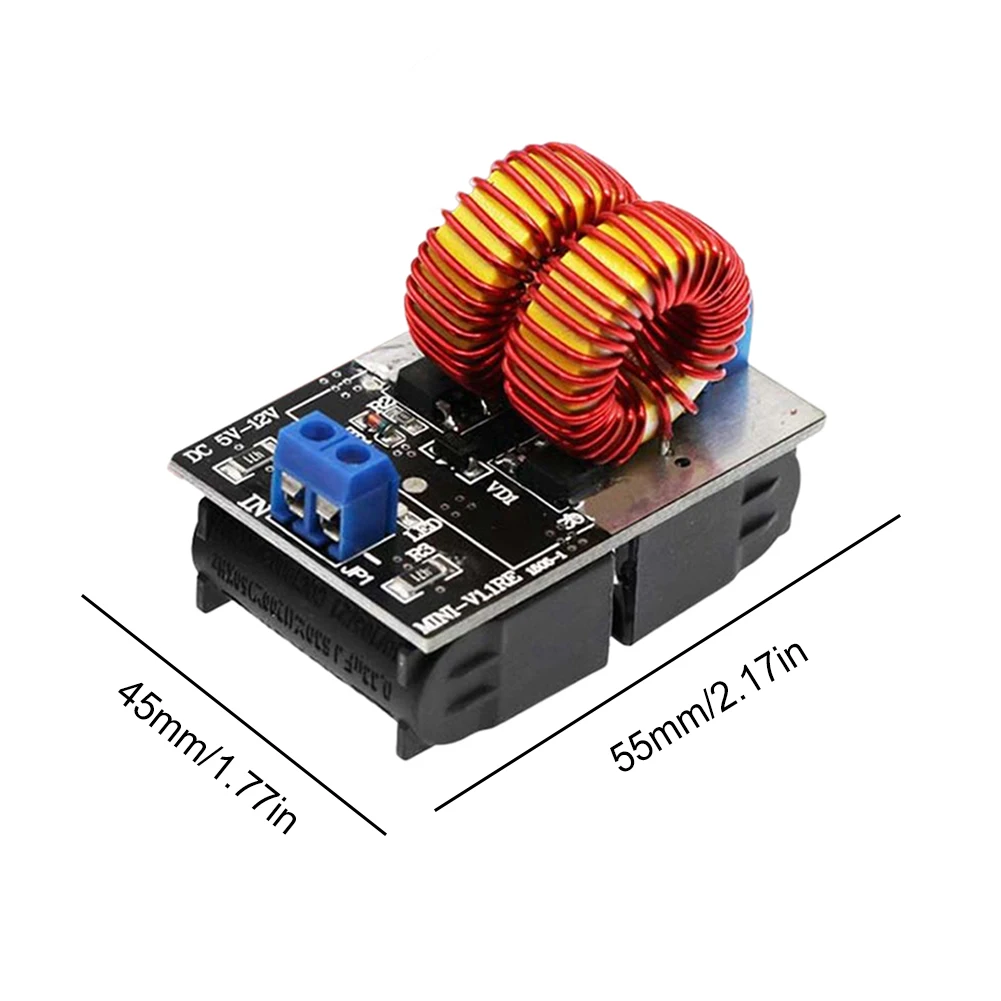 120W Mini ZVS Induction Heating Board DC 5-12.0V Input Voltage ZVS Heating Machine High Frequency Power Supply Module