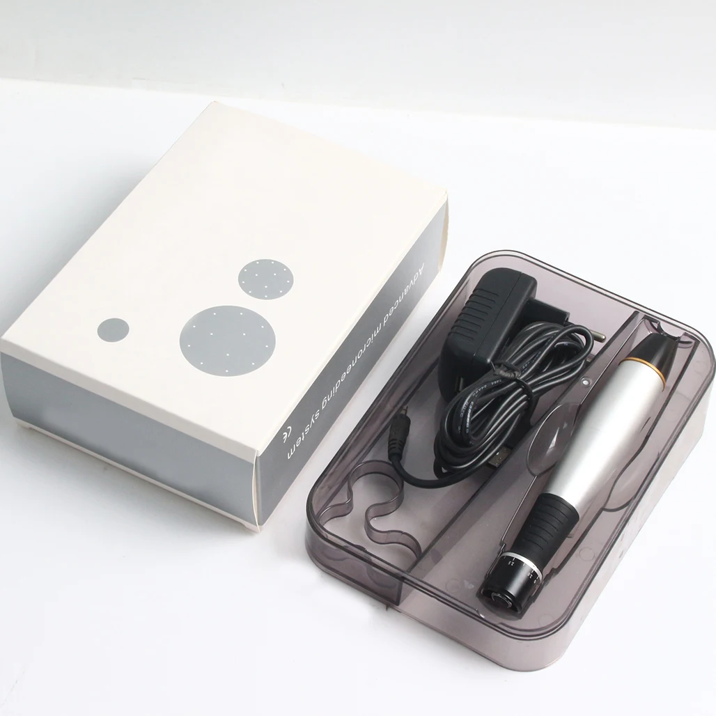 Ultima ปากกาไมโครนีเดิ A1-C ไร้สายแบบมีสาย/A1-W N2-W พร้อมชุดคาร์ดิชัน2ชิ้นปากกาแต้มสิวดูแลผิวลูกกลิ้งนวดหน้าอัตโนมัติ