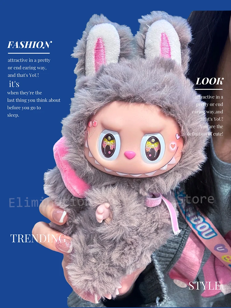 1:1 ojos de mariposa monstruo Labubu serie Winnie cambio creativo muñeca Diy figura vinilo colgante muñeca modelo réplica chica juguete para regalo