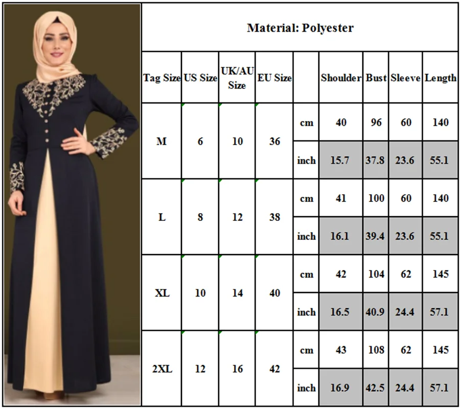Muslimisches Kleid Damenmode Abaya Dubai Applikationen Türkei Damen Elegant Lang